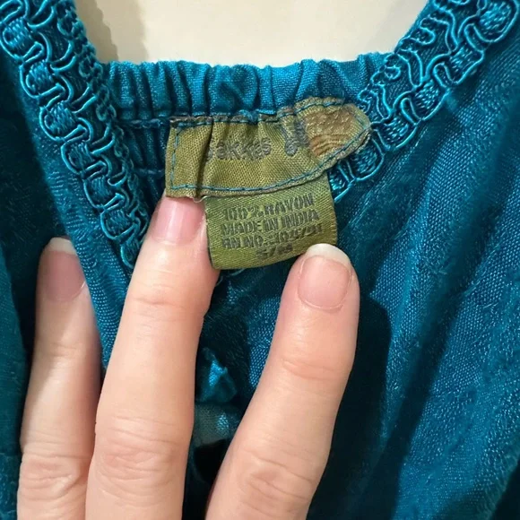 Sakkas Teal Embroidered Midi Dress - Picture 6 of 13